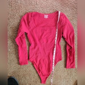 Red Long Sleeve One Piece Body Shaping